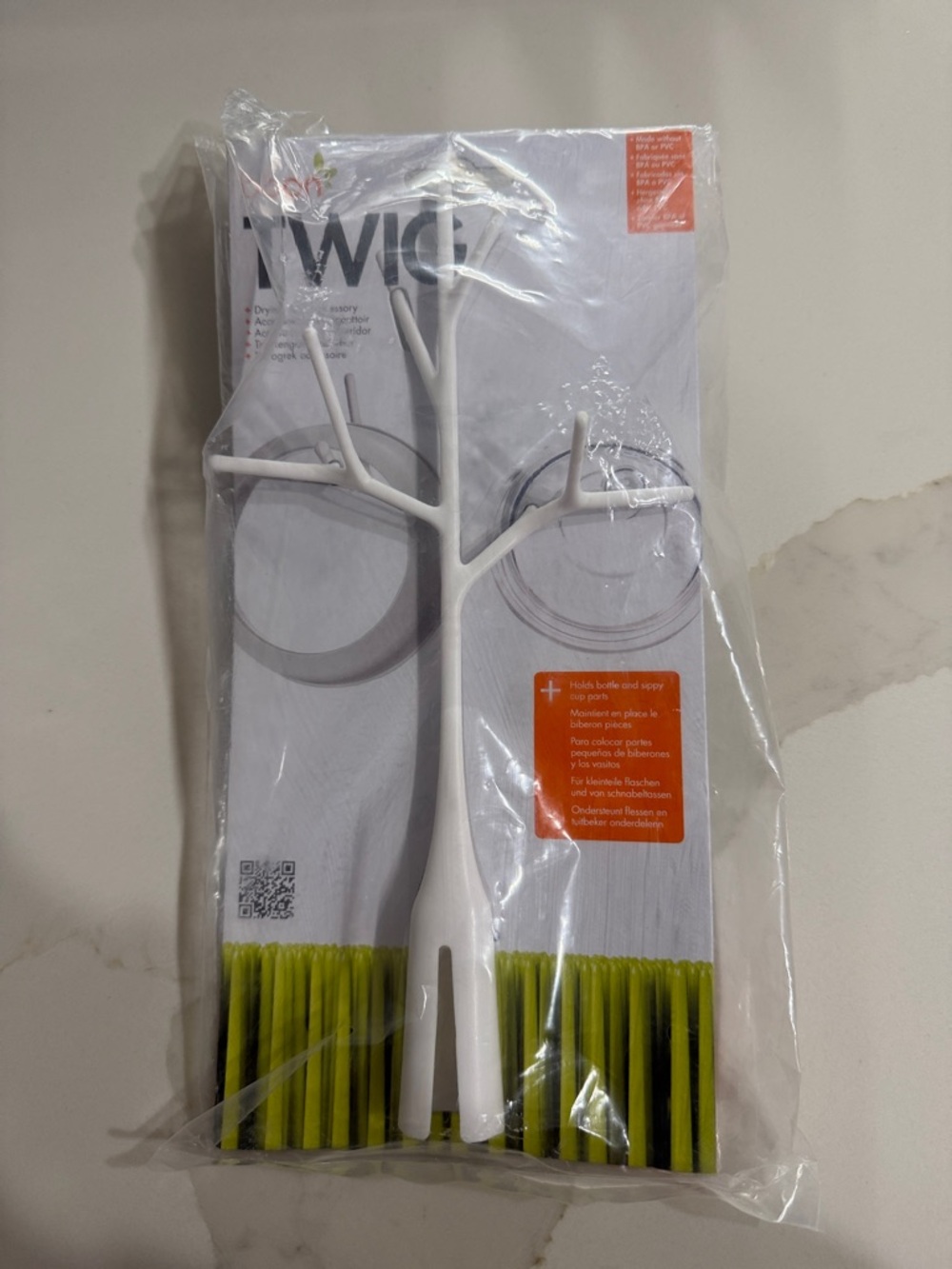 Twist Tree Bottle Drying Rack Stand - White/Green